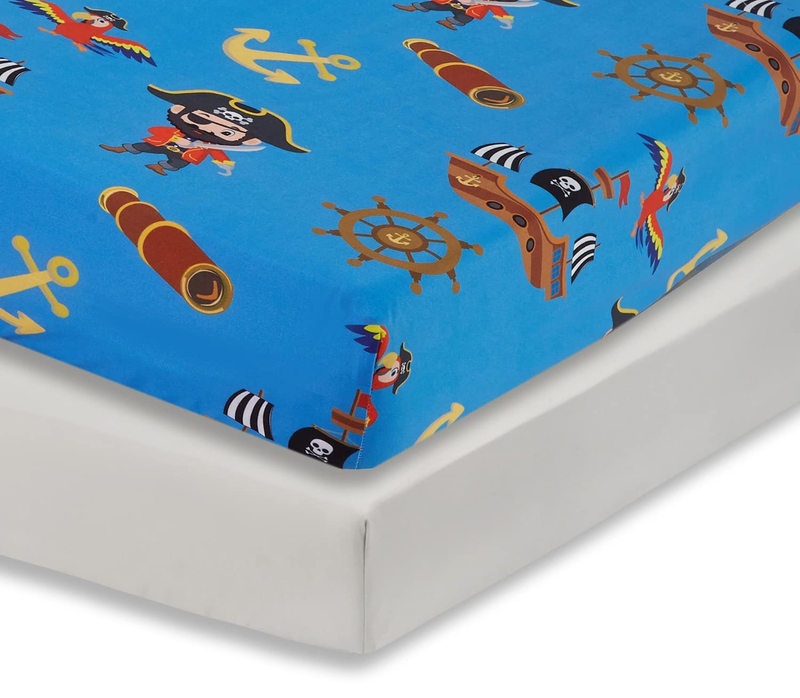 2 Pack Fitted Boys Crib Sheet, 100% Soft Breathable Microfib