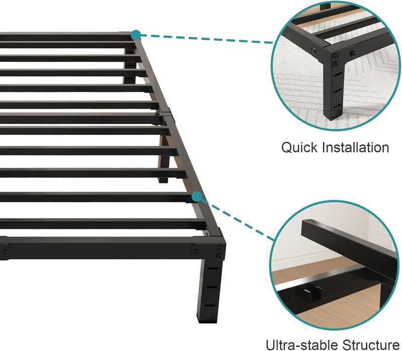 Queen Metals Bed Frames, Bed Frames with Underbed Storage, Steel Slat Support,An
