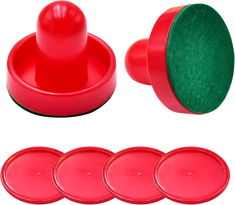 1 Set Mini Air Hockey Pushers and Air Hockey Pucks Great Goal Handles Pushers Go