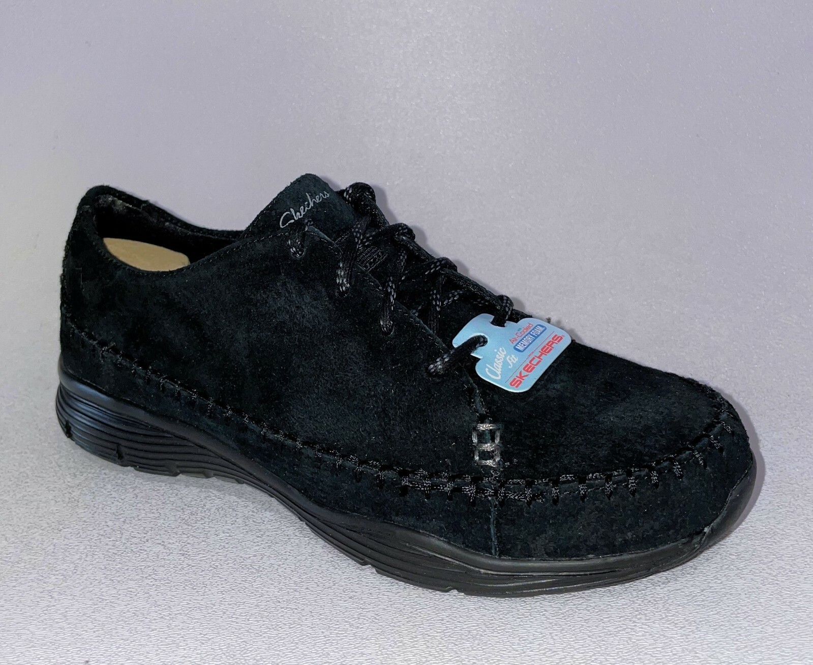 

Skechers SEAGER-PROSPECT Женские 49484/BBK Черные повседневные удобные туфли, Черный, 49484