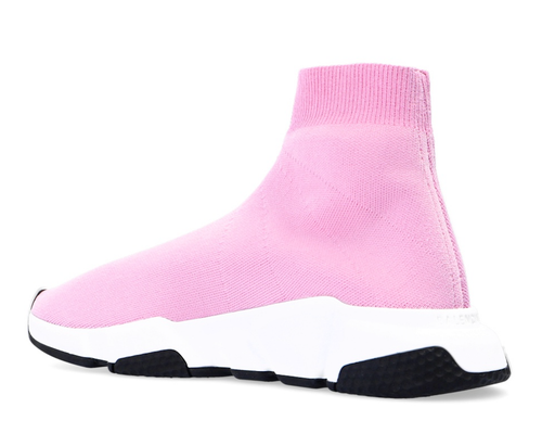 Pre-owned Balenciaga Speed Graffiti Light Pink White Black Sock High Top Knit Sneaker 40