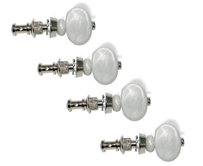 Tuning Pegs Friction Style Ukulele 4 piece Nickel with White Knob 080520NIWH