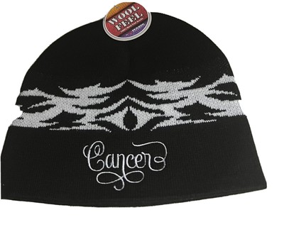 Beanie hat -zodiac-unisex-CANCER-Black/White