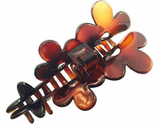 Parcelona French Flower Medium Tortoise Shell Jaw Hair Claw Clamp