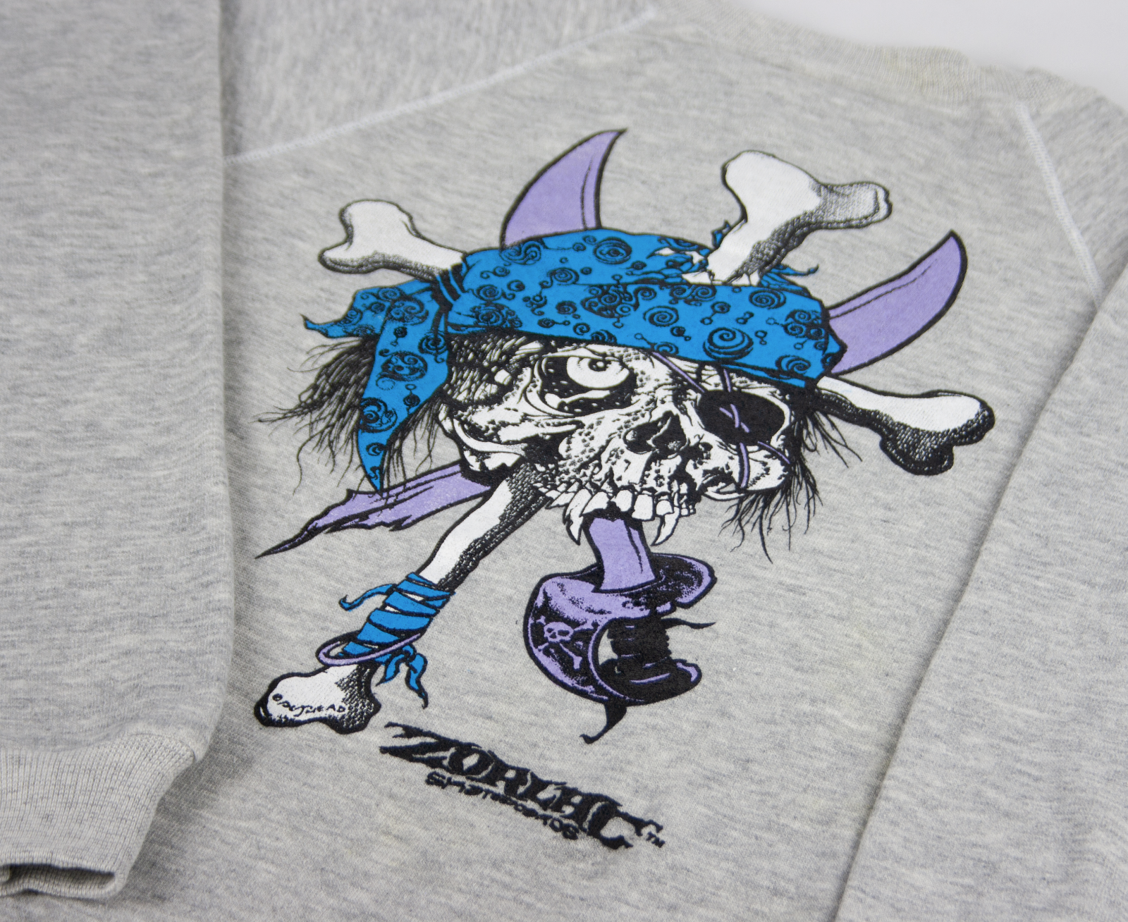 Zorlac 80s vintage weatshirt Pirate Skull Metallica Pushead Zorlac 80s vintage weatshirt Pirate Skull Metallica Pushead