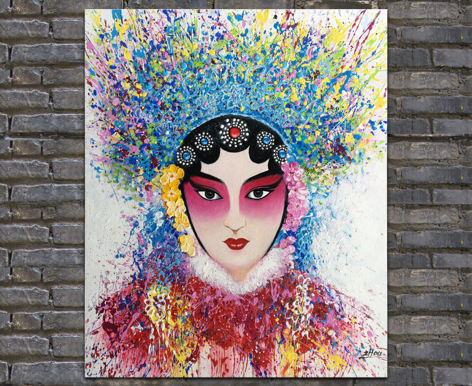 Original oil painting, Chinese Beijing opera painting