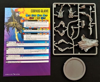 Marvel Crisis Protocol Corvus Glaive w Rules Card + Base, NO Tokens / T Cards
