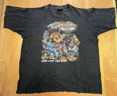 Vintage 90s Harley Davidson Ride Like The Wind Biker T-Shirt
