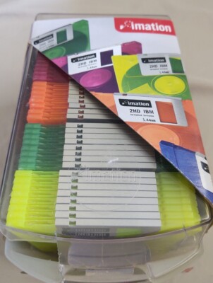 Imation Neon Diskettes 40 Pack IBM 2HD 3.5'' Floppy Disks New Open Box