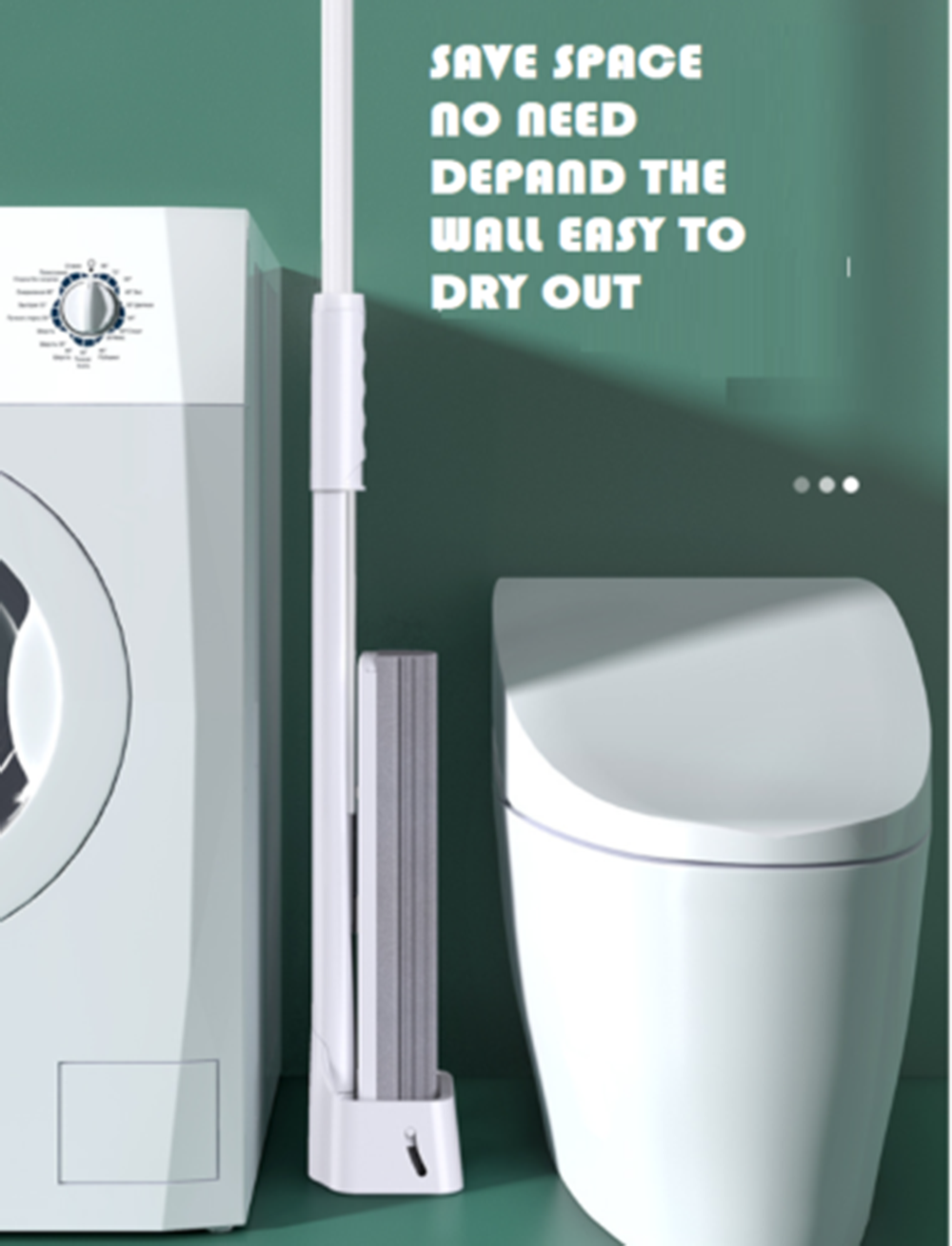 Glue Cotton Sponge Mop 180 Degree Adjustable Water Absorbent 2 in 1 Wash Clean!