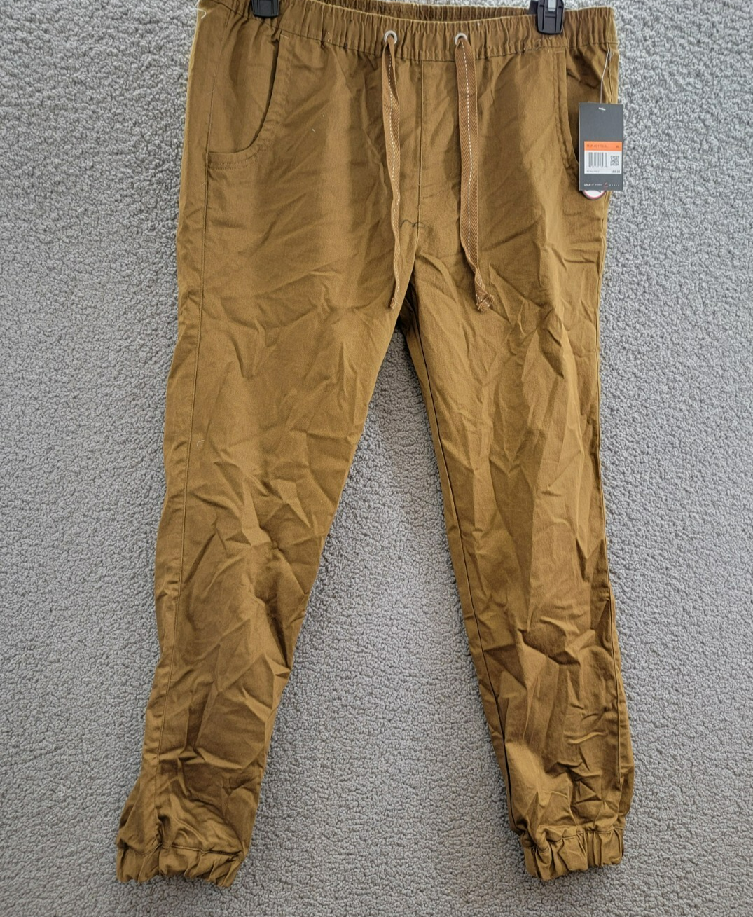 Galaxy By Harvic Basic Stretch Twill Joggers Men's XL Timber Drawstring Waist - Picture 2 of 15