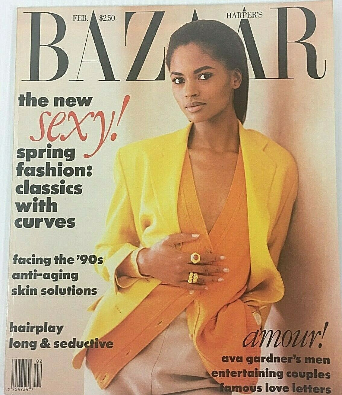Vintage Harpers Bazaar Magazine February 1990 Y2K Fashion