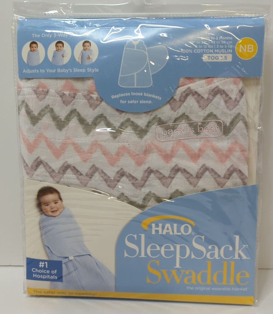 HALO 100% Cotton SleepSack Swaddle Newborn