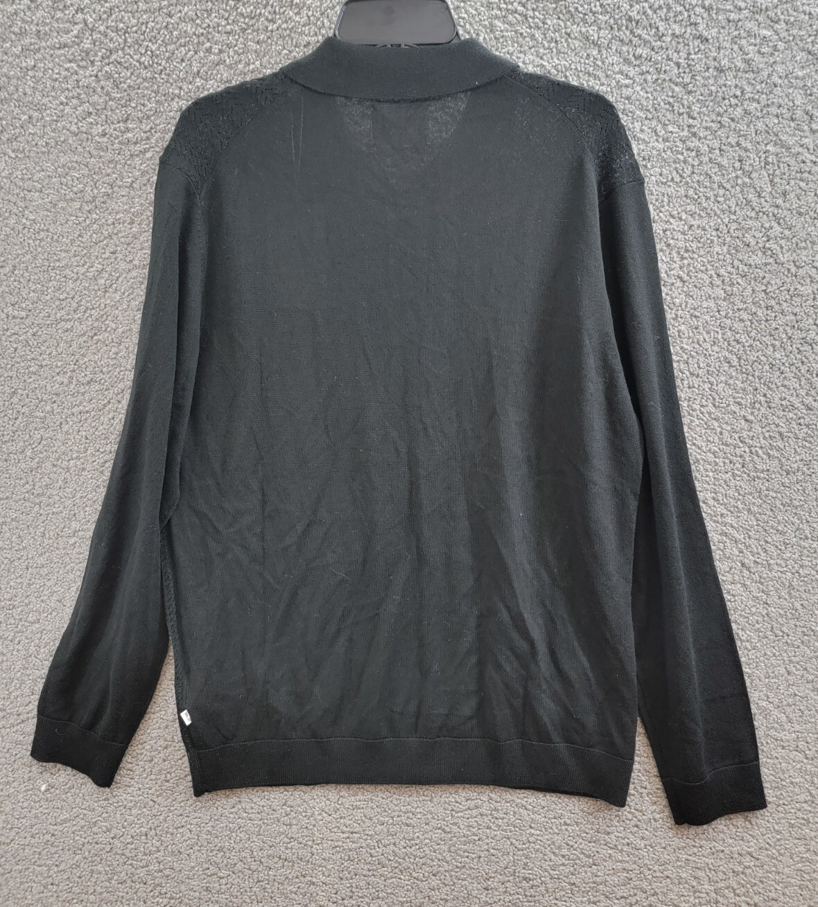 NN07 Spread Collar Knit Wool Blend Cardigan Sweater Men XL Black Button Closure - Picture 10 of 18