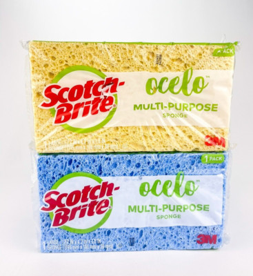Scotch Brite Ocelo Multi Purpose Sponge FULL CASE Lot Of 12 ASSORTED COLORS