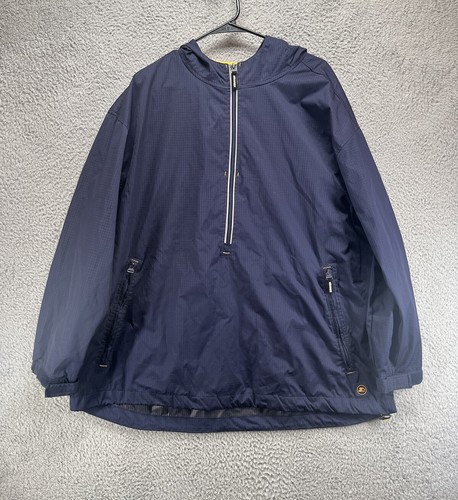 Starter Mens Blue Yellow Polyester Half Zip Pocket