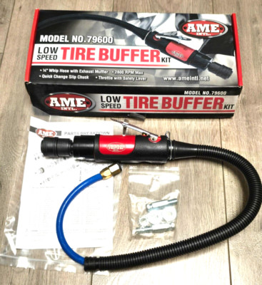 AME Quick Change Tire Buffer Air Tool w/Whip Hose, Exhaust & Adapters #79600