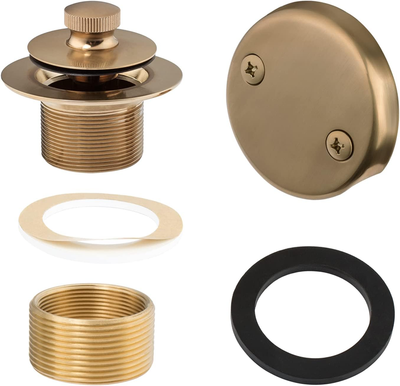 Lift & Turn Tub Drain Trim Set Two-Hole Overflow Plate No-Putt...