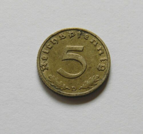 Third Reich: 5 Reichspfennig 1936 D, J.363, Very Fine, Rare, II