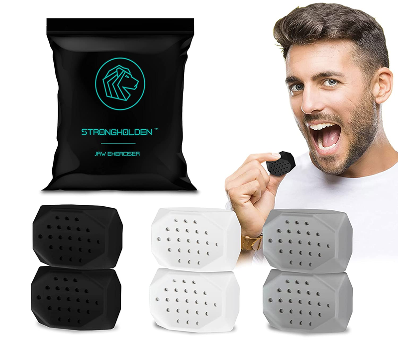 Jawline Exerciser for Men & Women, 3 Resistance Levels 6pcs Silicone Jaw Tablets