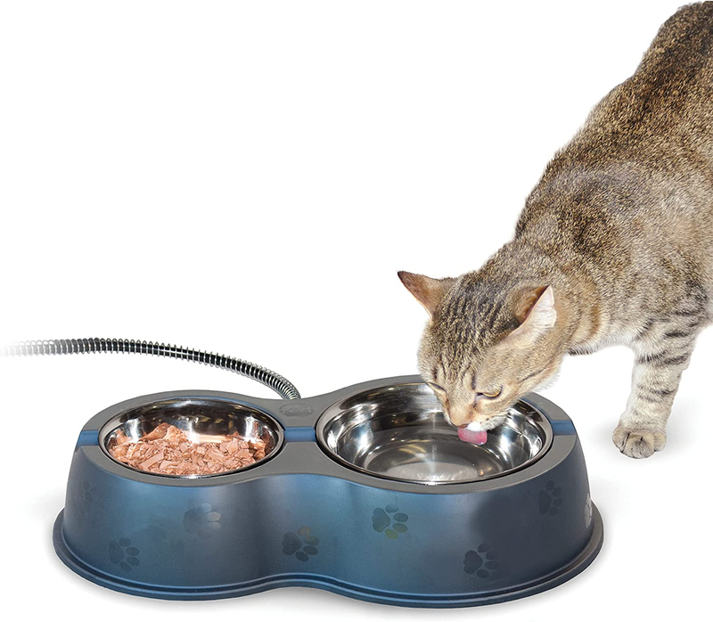 K&H Pet Products Heated Thermo-Kitty Café Outdoor Heated Cat Bowls, Feral Cat Fe