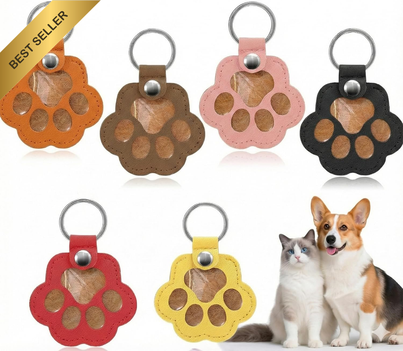 6Pcs Pet Hair Keychain for Dog & Cat Lovers - Pet Fur Keepsake Paw Charm - Filla