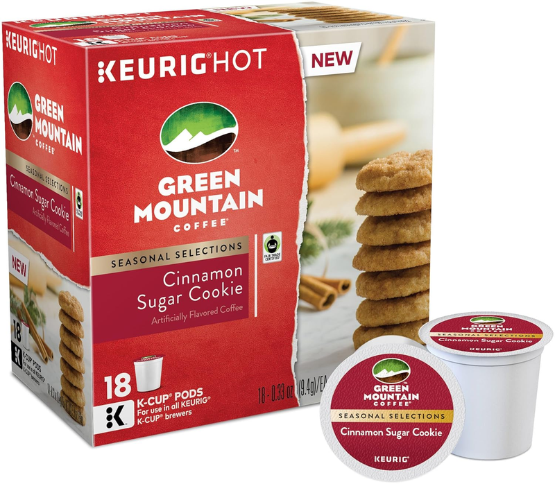 Green Mountain Coffee, Cinnamon Sugar Cookie, K-Cups for  Brewers, 18 Count