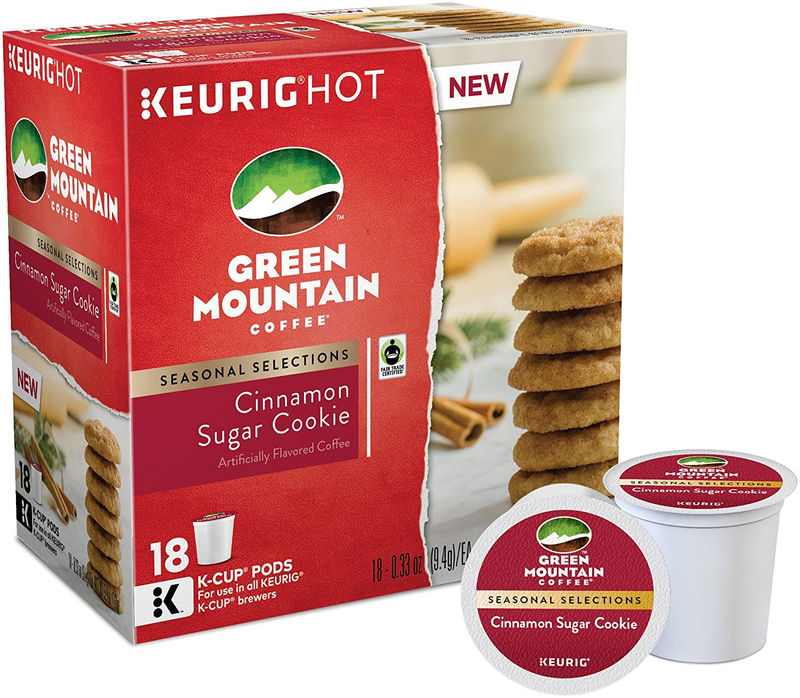 Green Mountain Coffee, Cinnamon Sugar Cookie, K-Cups for  Brewers, 18 Cou