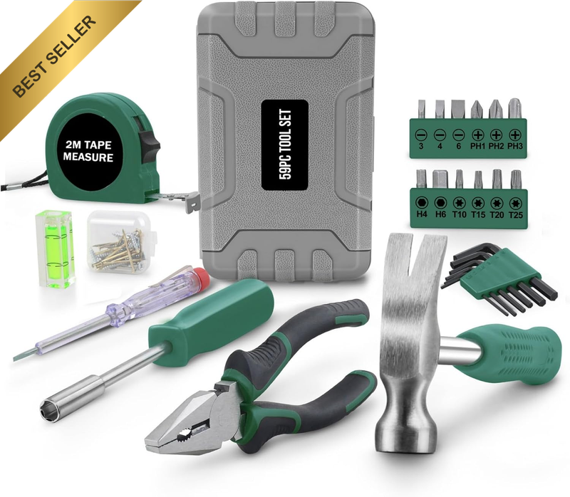 59 Pcs Household Tool Kit Set, General Household Home Repair & Mechanical Tool K
