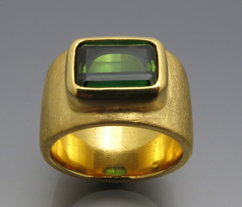 Reif-Design -  Turmalin Ring - Handarbeit - Aus Eigener Goldschmiede - Unikat