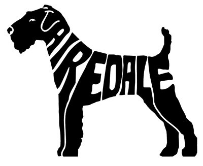 AIREDALE TERRIER Autoaufkleber AUFKLEBER Schriftaufkleber Silhouette sticker