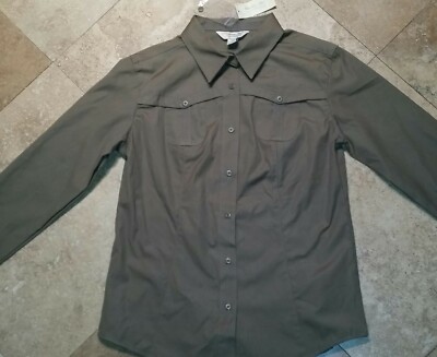 Gander Mountain Button Long Sleeve Outdoor Shirt Cotton Brown M  