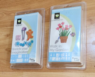 Cricut 2 Shapes Cartridges NEW sealed Walk in my Garden/Stretch your Imagination