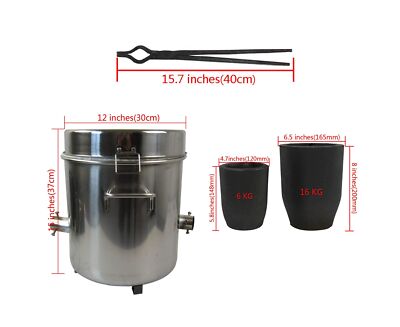 LSMIITTH 16KG/35lbs Gas Metal Melting Furnace Kit 2642°F / 1450°C Prop