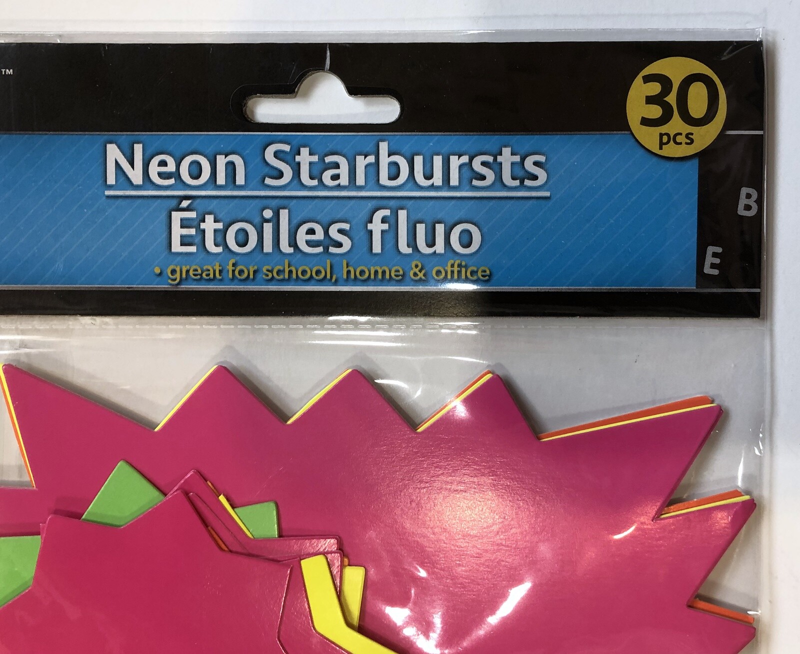 Neon Starbursts 30 Count for Yard Sales School Projects Crafts NEW