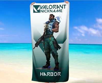 Valorant Harbor Personalized Nickname Beach Towels Video Game Sport Gift Custom