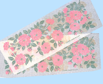 1950s Lot of Mail Order Color Transfers PINK ZINNIAS  Beautiful Detail