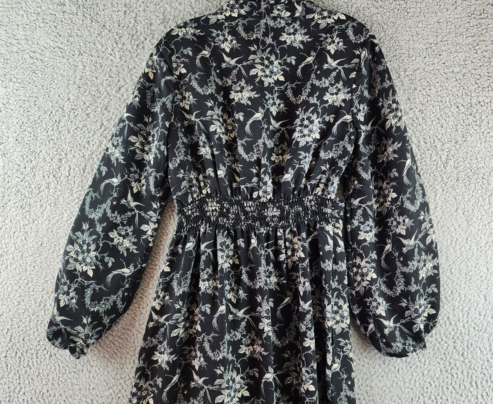 Max Studio Floral Regular Dress Women's S Black/White Elbow Sleeve Twist Front - Picture 2 of 14