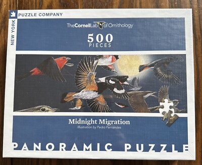 TheCornellLab of Ornithology Midnight Migration 500 Pieces Panoramic Puzzle New
