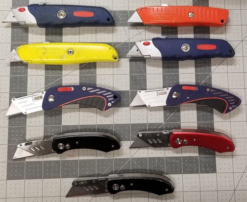 Lot of (9) ULINE Folding / Retractable Utility Knives Box Cutters