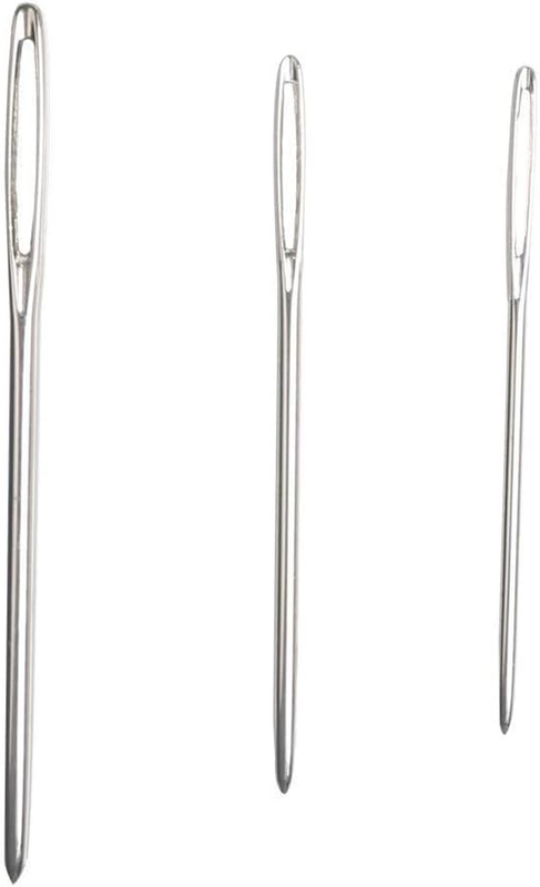 Large-Eye Blunt Needles, 9 Piece Stainless Steel Yarn Knitting Needles, Sewing N