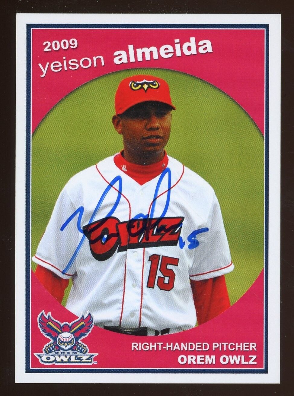 2009 Orem Owlz YEISON ALMEIDA Signed Card autograph AUTO 2009 Orem Owlz YEISON ALMEIDA Signed Card autograph AUTO