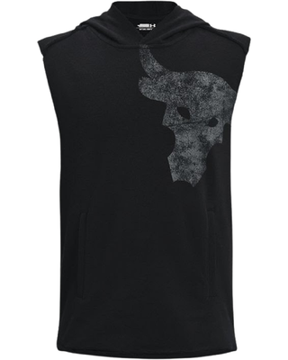 NEW Boys Under Armour Project Rock Terry Sleeveless Bull Hoody