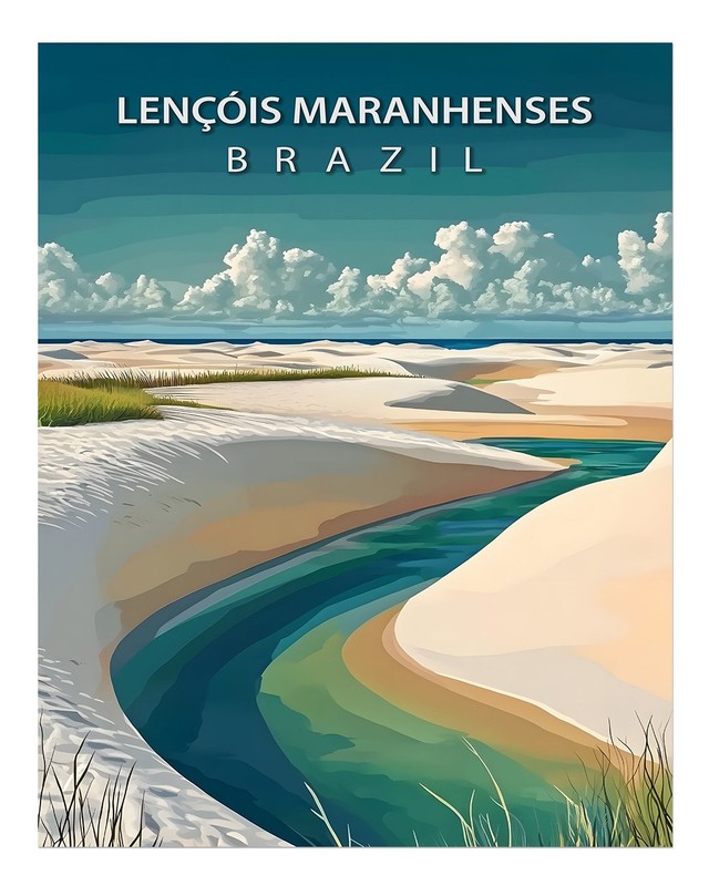 Len��is Maranhenses Brazil Poster Wall Art - Nature Landscape