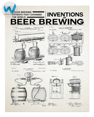 Bierbrauerfindungen Patent Poster Brauerei Wandbild 12X16/16X20/18X24/24X36
