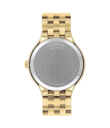 MOVADO BRAND MOVADO MEN’S VETURI 40MM YELLOW GOLD BLACK DIAL WATCH 0607417