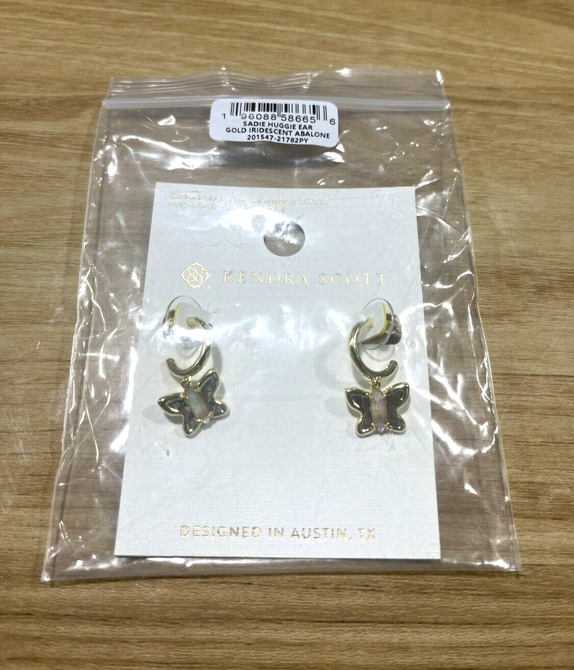 Kendra Scott Sadie Abalone 14K Gold Over Brass Huggie Hoop Earrings - Iridescent