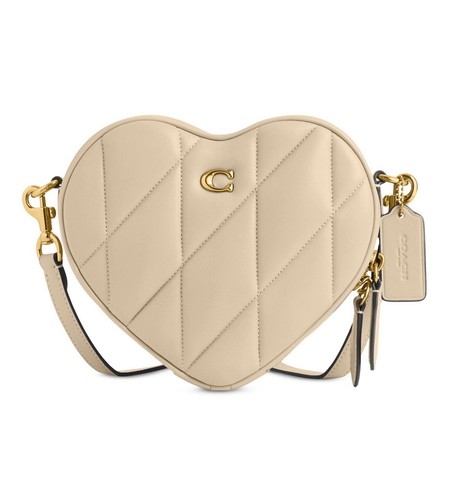 NWT Coach Quilted Leather Heart Crossbody Bag With Quilting