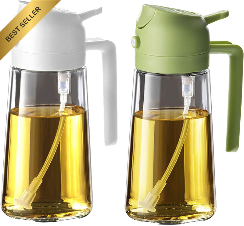 16Oz/470Ml Olive Oil Dispenser - 2 in 1 Olive Oil Spray Bottle for Cooking, Kitc