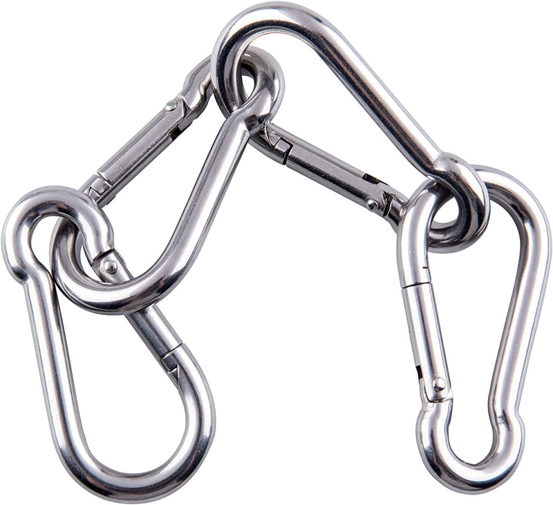 Stainless Steel Spring Snap Hook Carabiner - 304 Stainless Steel Clips, Set of 6